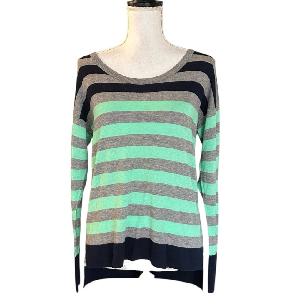 C & C California Button Back Striped Sweater Women’s SZ Small in Gummy Green NEW